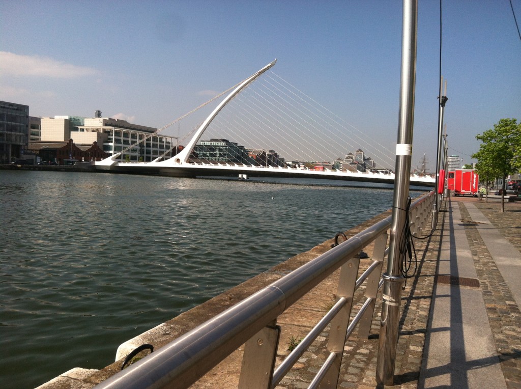 The River Liffey, facing upstream towards downtown Dublin
