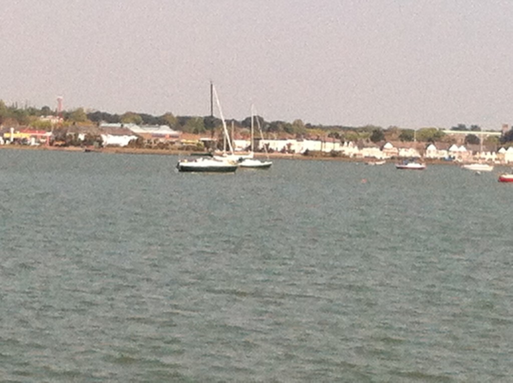 Boats at anchor in the Dublin Port inlet, North Side