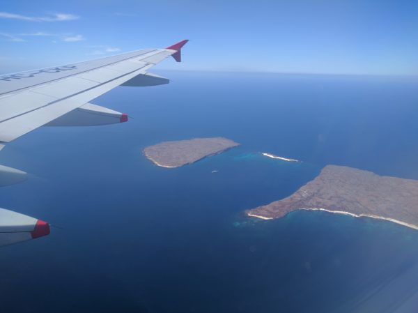 First view of the Galapagos Islands!