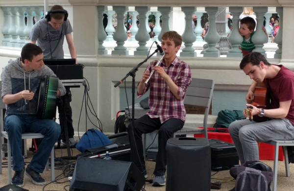 Band at Farmer's Market, Dun Laoghaire, Ireland - taken 7.3.16 by FF