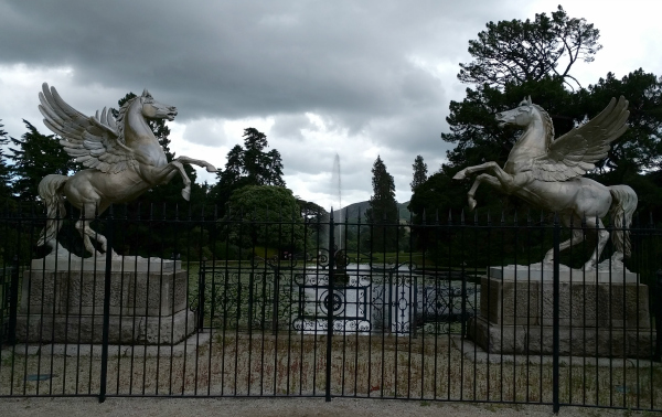 Winged Horses Guard Triton Lake, Powerscourt Estate, Ireland - taken 7.2.16 by FF